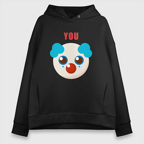 Женское худи оверсайз You clown / Черный – фото 1