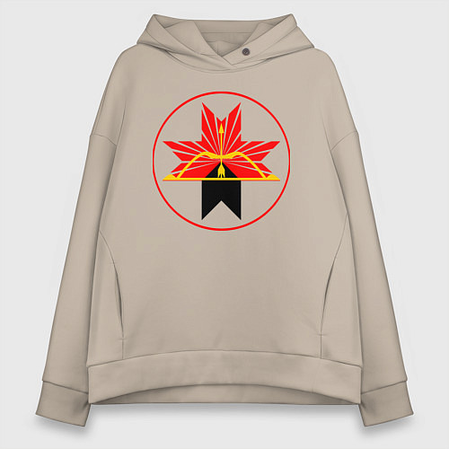 Женское худи оверсайз Завьяловский район / Миндальный – фото 1