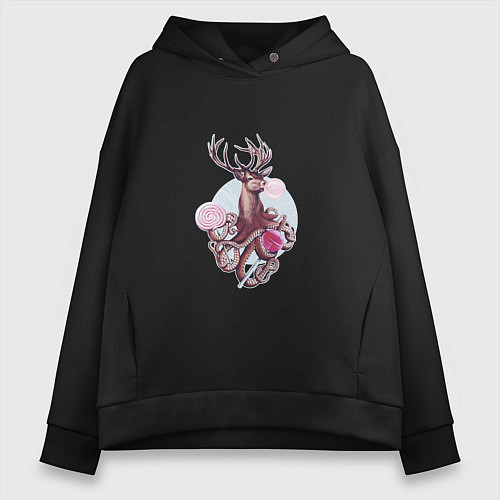 Женское худи оверсайз Октолень / Черный – фото 1