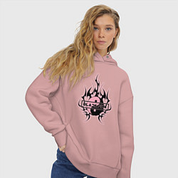 Толстовка оверсайз женская Blackpink - logo in yang, цвет: пыльно-розовый — фото 2
