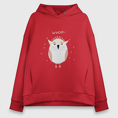 Женское худи оверсайз Милый совенок / Красный – фото 1