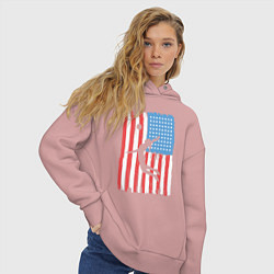 Толстовка оверсайз женская USA girl volleyball, цвет: пыльно-розовый — фото 2