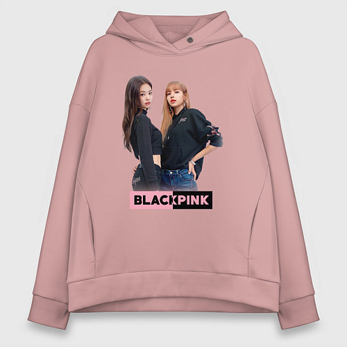 Женское худи оверсайз Blackpink kpop / Пыльно-розовый – фото 1