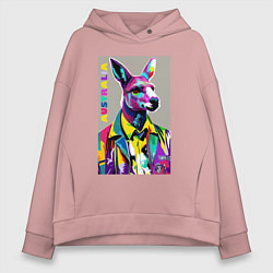 Женское худи оверсайз Kangaroo - Australia - pop art