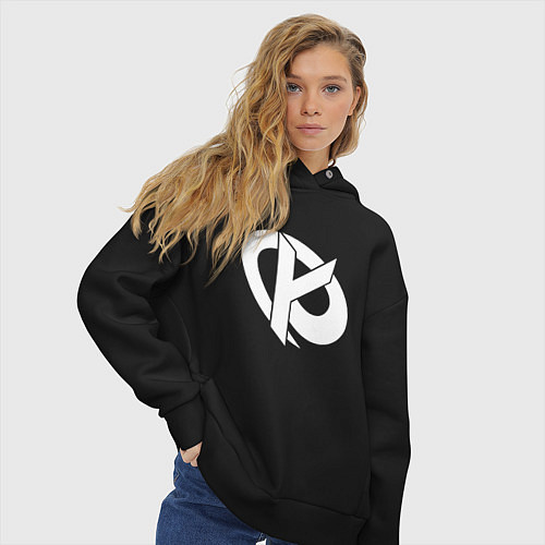 Женское худи оверсайз Karmine Corp / Черный – фото 3