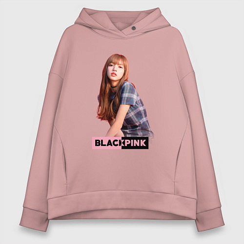 Женское худи оверсайз Rose Blackpink / Пыльно-розовый – фото 1