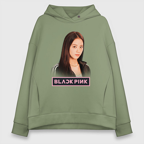 Женское худи оверсайз Джису из Блэкпинк / Авокадо – фото 1