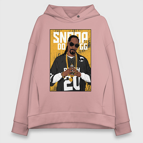 Женское худи оверсайз Snoop dogg с цепями / Пыльно-розовый – фото 1