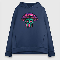 Толстовка оверсайз женская MF Doom mushroom, цвет: тёмно-синий
