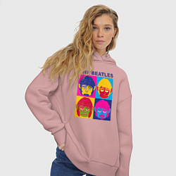 Толстовка оверсайз женская The Beatles color, цвет: пыльно-розовый — фото 2