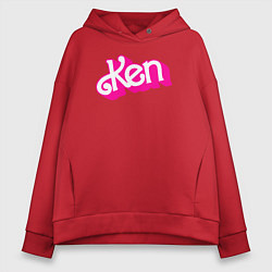 Толстовка оверсайз женская Логотип розовый Кен, цвет: красный