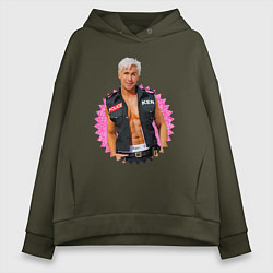 Толстовка оверсайз женская Полицейский Райан Гослинг, цвет: хаки