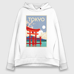 Толстовка оверсайз женская Tokyo - japan, цвет: белый