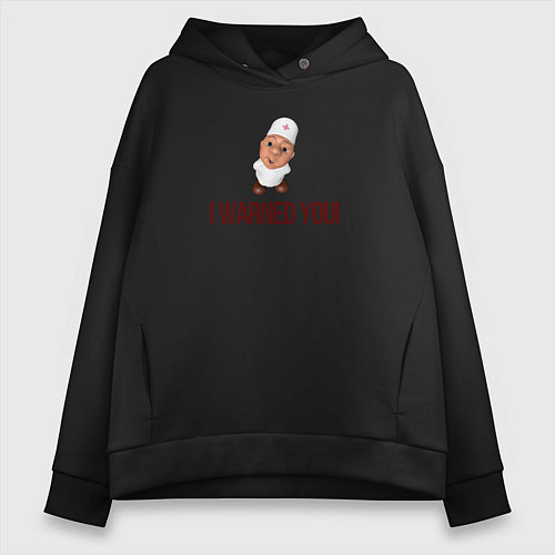 Женское худи оверсайз Я предупреждал / Черный – фото 1