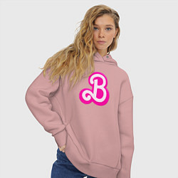 Толстовка оверсайз женская Б - значит Барби, цвет: пыльно-розовый — фото 2