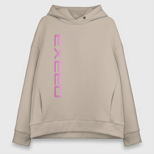 Женское худи оверсайз Exeed pink logo / Миндальный – фото 1