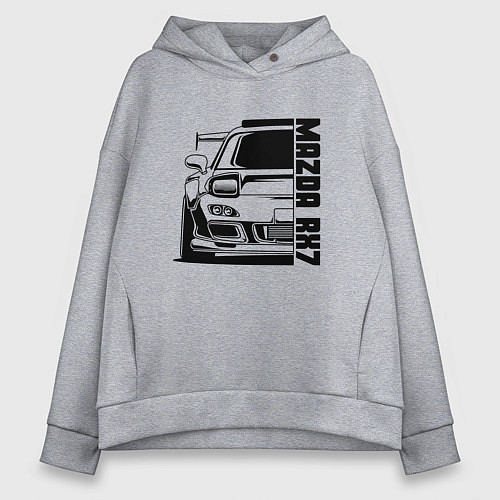 Женское худи оверсайз Mazda RX7 / Меланж – фото 1