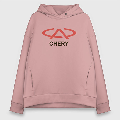 Женское худи оверсайз Chery Logo / Пыльно-розовый – фото 1