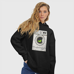 Толстовка оверсайз женская Стиральная машина, цвет: черный — фото 2