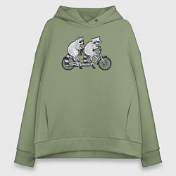 Женское худи оверсайз Енотики на велике