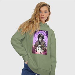 Толстовка оверсайз женская Ведьма-модница - нейросеть, цвет: авокадо — фото 2