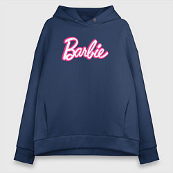 Толстовка оверсайз женская Барби Фильм Логотип, цвет: тёмно-синий