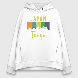 Толстовка оверсайз женская Токио Япония, цвет: белый