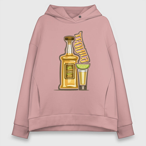 Женское худи оверсайз Текила с лаймом / Пыльно-розовый – фото 1