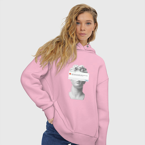 Женское худи оверсайз Антиной error / Светло-розовый – фото 3