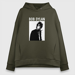 Толстовка оверсайз женская Tribute to Bob Dylan, цвет: хаки