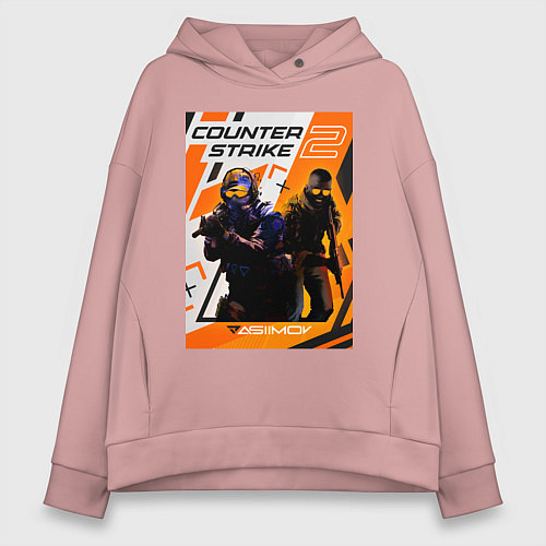 Женское худи оверсайз КС 2 Азимов / Пыльно-розовый – фото 1