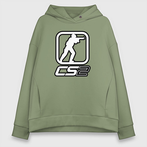 Женское худи оверсайз CS2 logo / Авокадо – фото 1