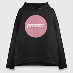 Толстовка оверсайз женская Black pink - emblem - group, цвет: черный