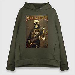 Женское худи оверсайз Megadeth - skeleton - heavy metal
