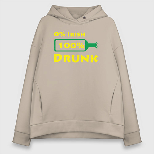 Женское худи оверсайз 100 drunk / Миндальный – фото 1
