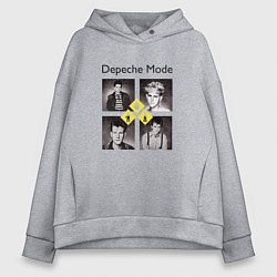 Толстовка оверсайз женская Depeche Mode - DM retro, цвет: меланж
