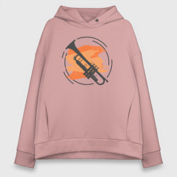 Толстовка оверсайз женская Jazz trumpet, цвет: пыльно-розовый