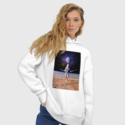 Толстовка оверсайз женская Девушка с планеты Земля на Марсе, цвет: белый — фото 2