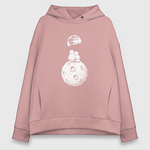 Женское худи оверсайз Love in space / Пыльно-розовый – фото 1