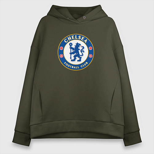 Женское худи оверсайз Chelsea fc sport / Хаки – фото 1