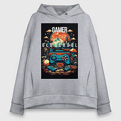 Толстовка оверсайз женская Геймер old school, цвет: меланж