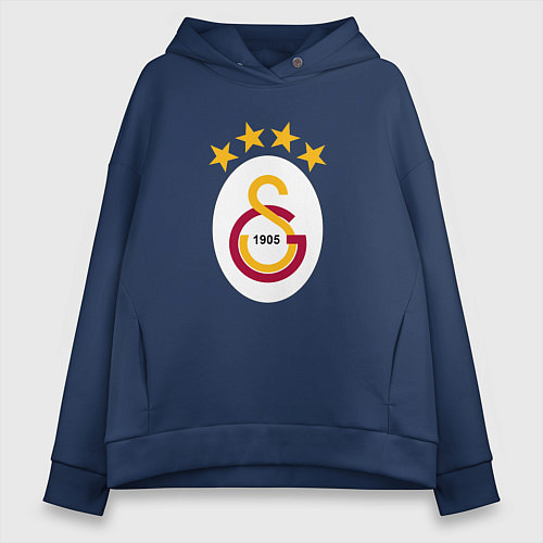 Женское худи оверсайз Galatasaray fc sport / Тёмно-синий – фото 1