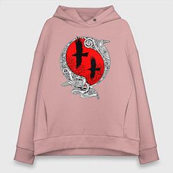 Женское худи оверсайз Вороны Одина - кельтский узор