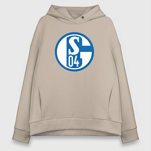 Женское худи оверсайз Schalke 04 fc club / Миндальный – фото 1