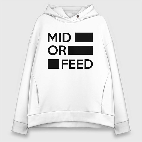 Женское худи оверсайз Mid or feed / Белый – фото 1