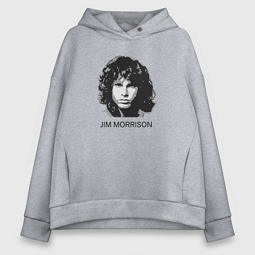 Женское худи оверсайз Tribute to Jim Morrison two / Меланж – фото 1