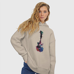 Толстовка оверсайз женская Guitar splash, цвет: миндальный — фото 2