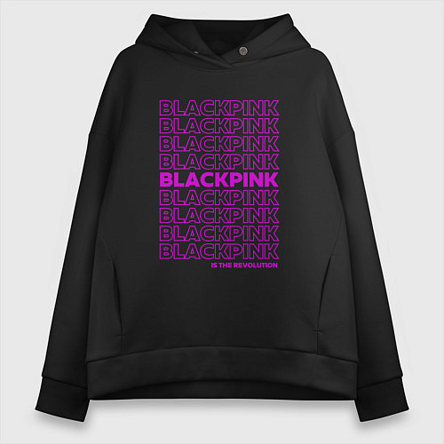 Женское худи оверсайз Blackpink kpop - музыкальная группа из Кореи / Черный – фото 1