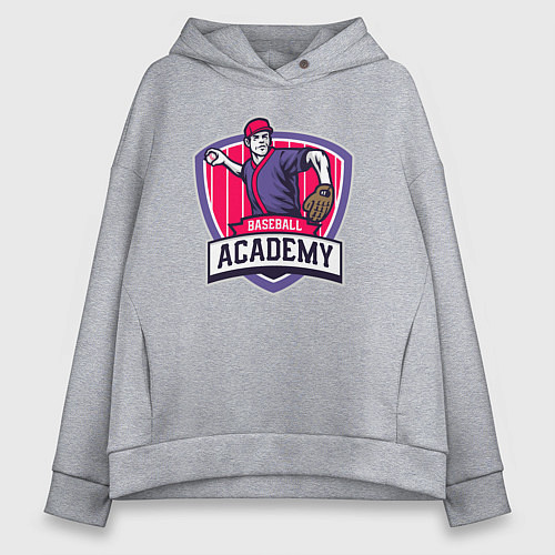 Женское худи оверсайз Академия бейсбола / Меланж – фото 1