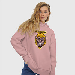 Толстовка оверсайз женская Yellow crazy monkey, цвет: пыльно-розовый — фото 2